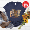 Pray V-Neck - Heather Navy - 15