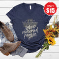 Saved Redeemed Forgiven V-Neck - Heather Navy - 15