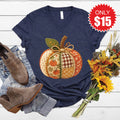 Pumpkin V-Neck - Heather Navy - 15
