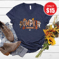 Pumpkin Season V-Neck - Heather Navy - 15