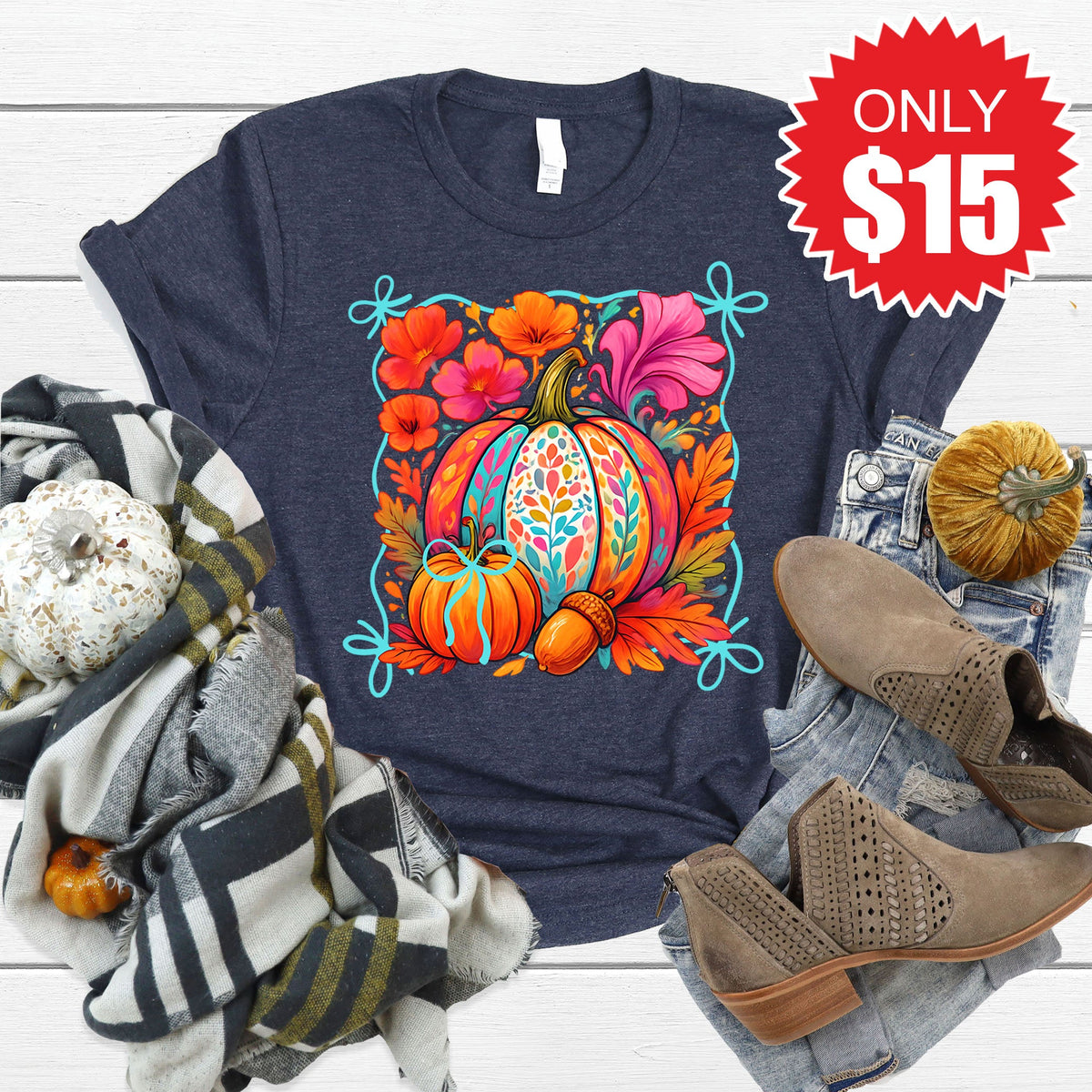 Pumpkins Tee - Heather Navy - 15 product image 1