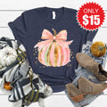 Pink Pumpkin Tee - Heather Navy - 15 product image 1