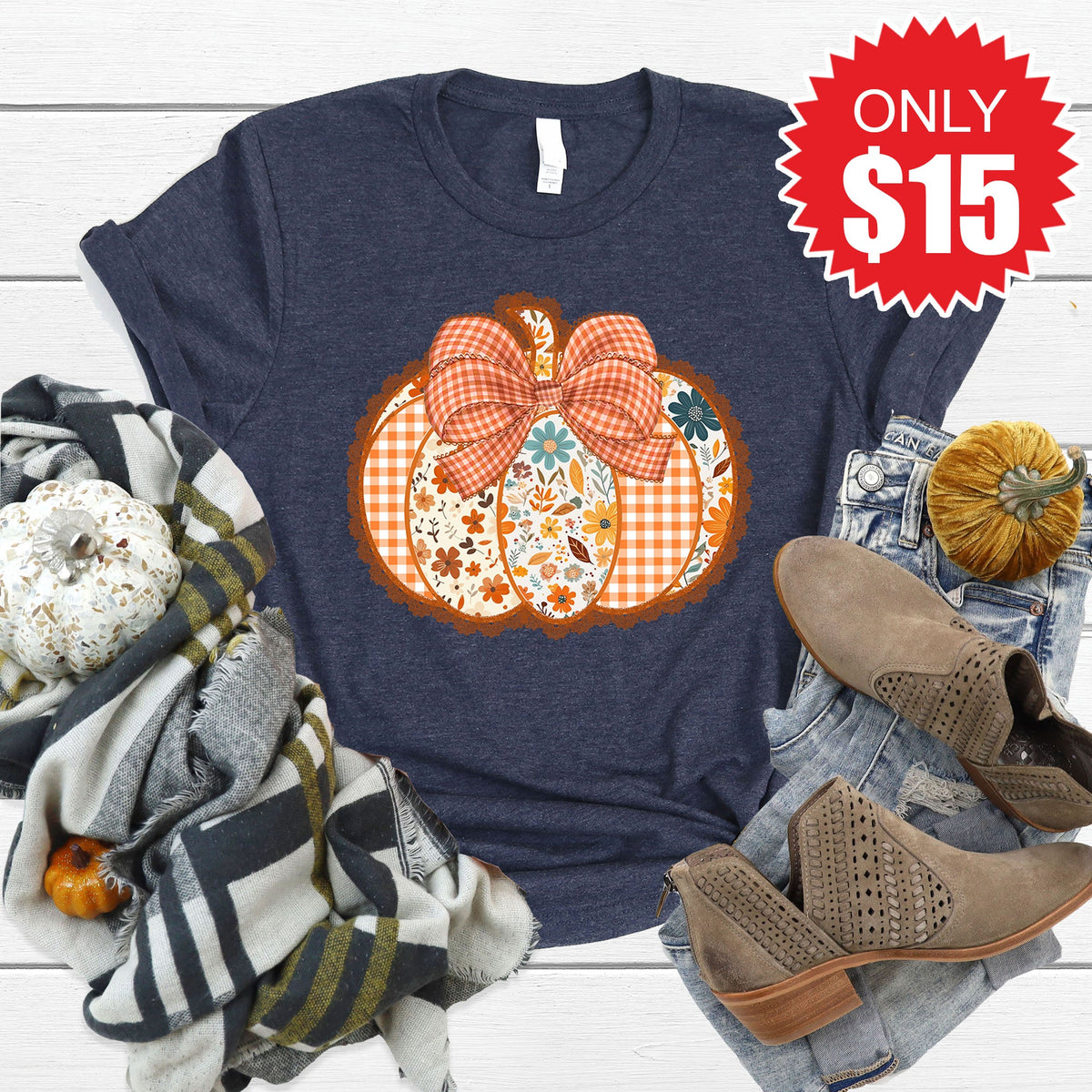 Pumpkin Tee - Heather Navy - 15 product image 1