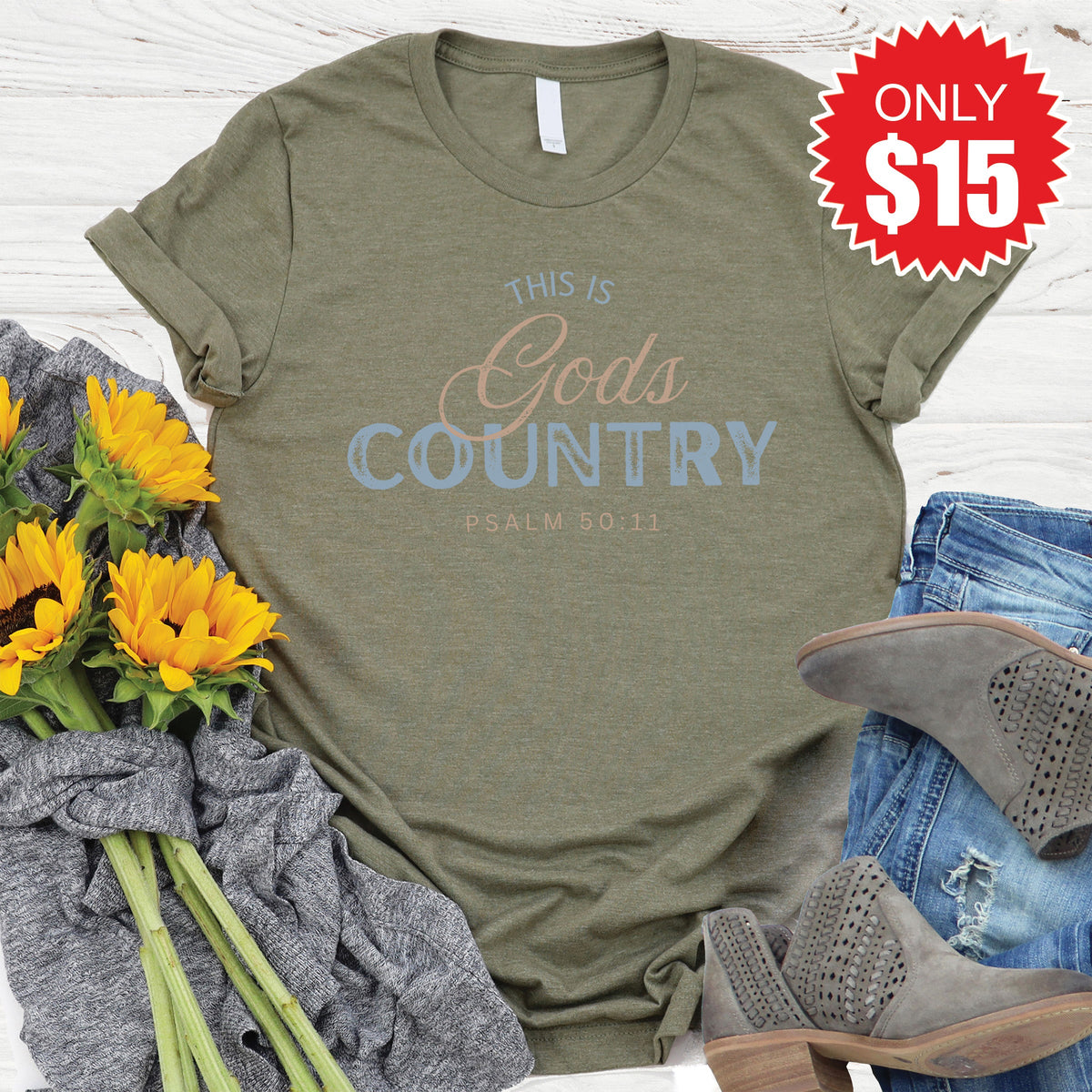 God's Country Tee - Heather Olive - 15 product image 1