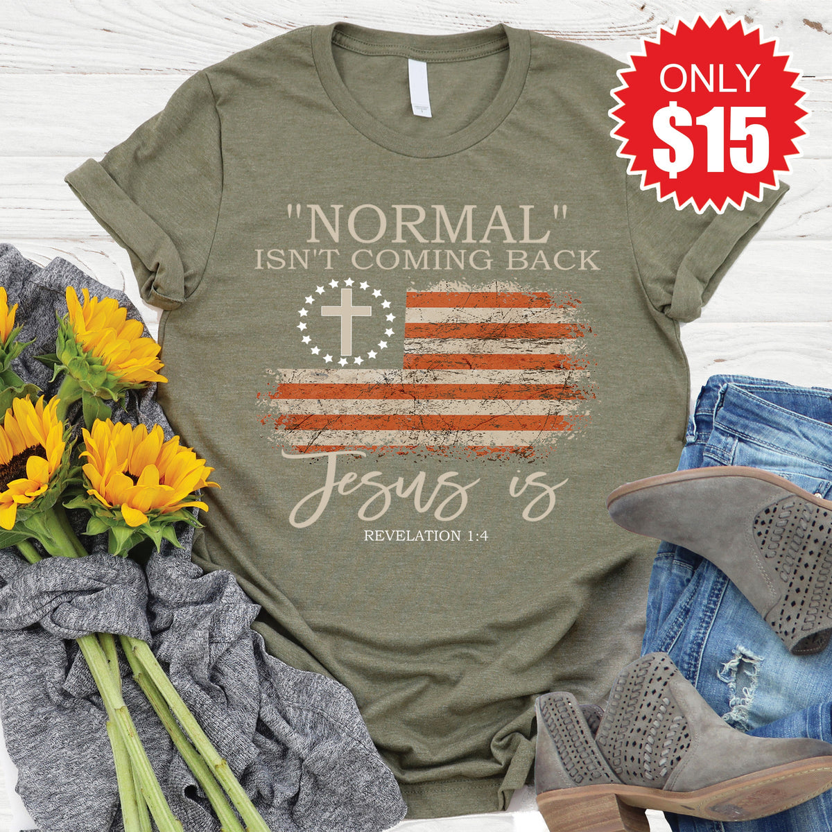 Normal Isn't Coming Back Tee - Heather Olive - 15 product image 1