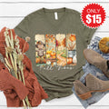 Fall Vibes V-Neck - Heather Olive - 15