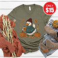 Bruh Its Fall V-Neck - Heather Olive - 15