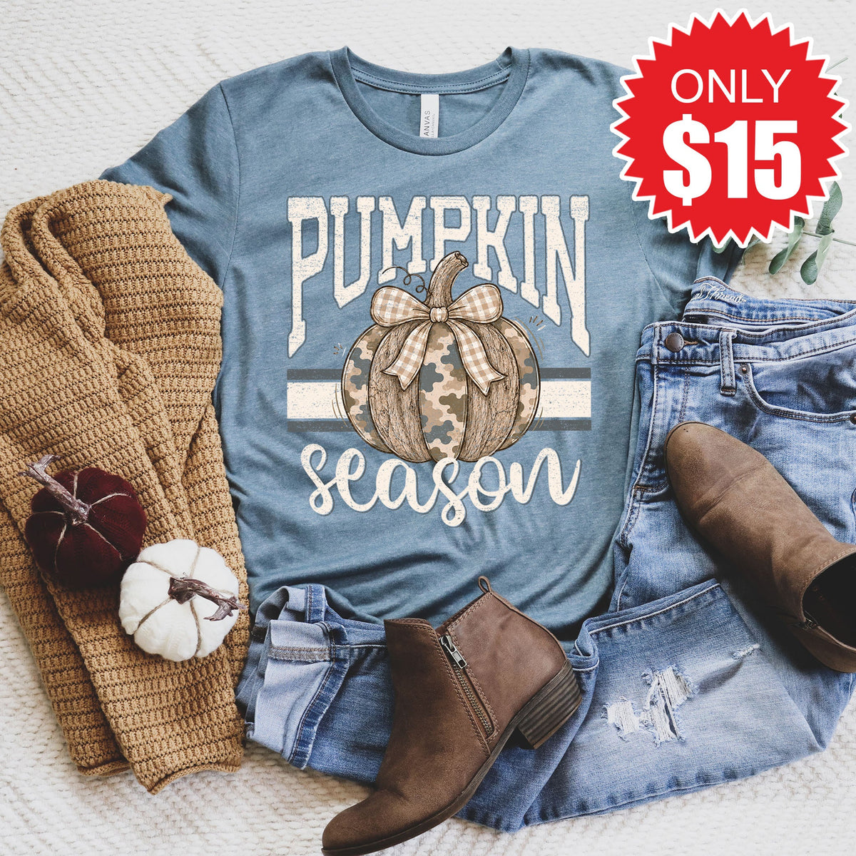 Pumpkin Season Tee - Heather Slate - 15 product image 1