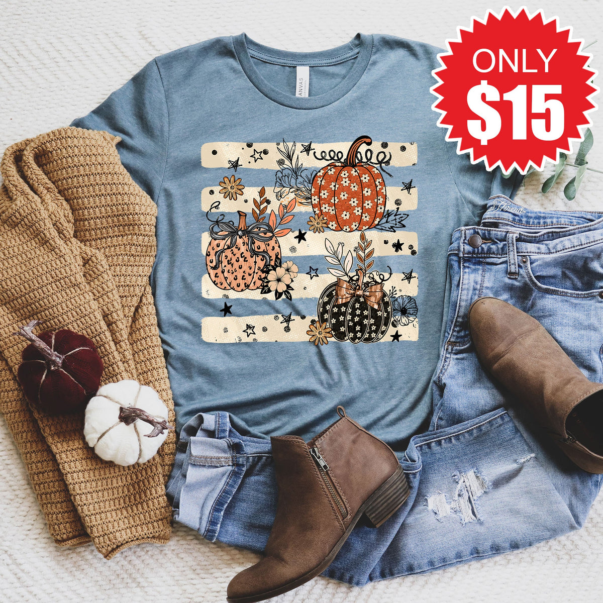 Pumpkins Tee - Heather Slate - 15 product image 1
