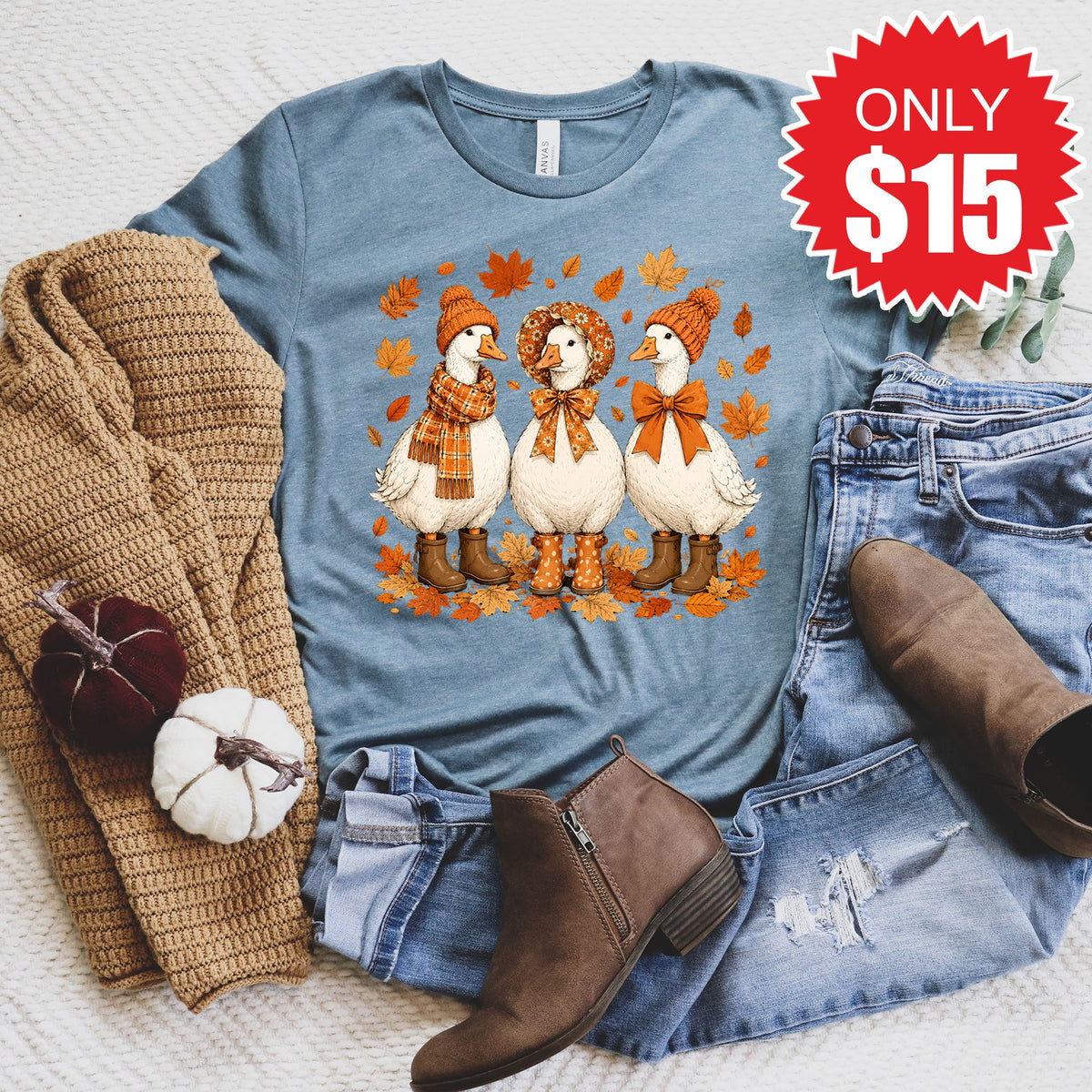 Fall Geese Tee - Heather Slate - 15 product image 1