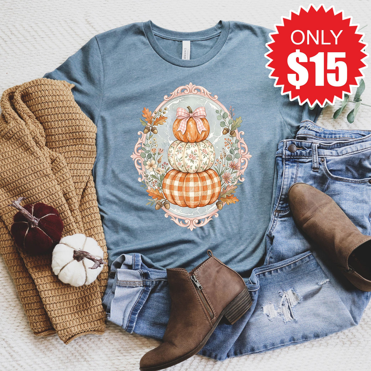 Pumpkins Tee - Heather Slate - 15 product image 1