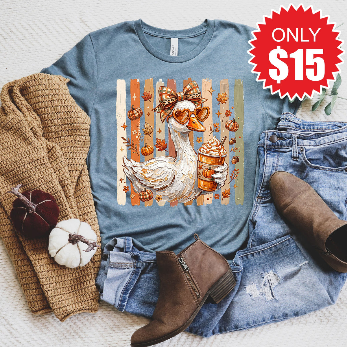 Fall Goose Tee - Heather Slate - 15 product image 1