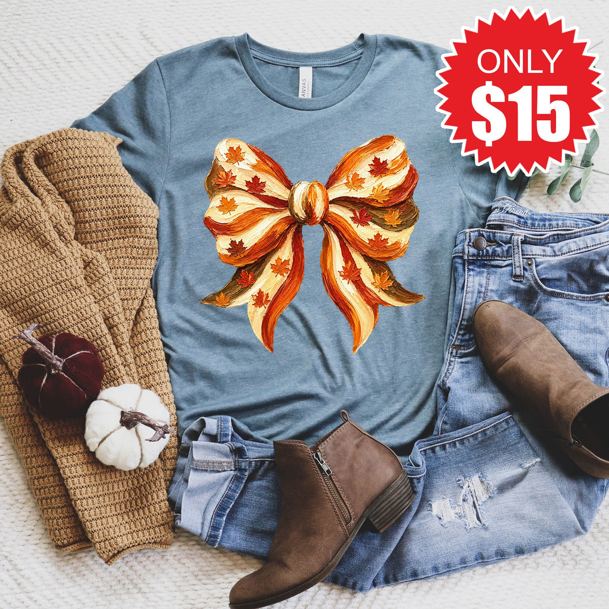 Fall Bow Tee - Heather Slate - 15 product image 1