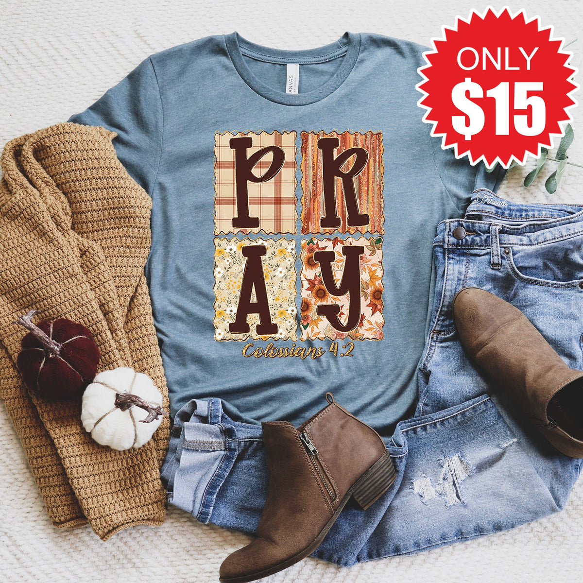 Pray Tee - Heather Slate - 15 product image 1