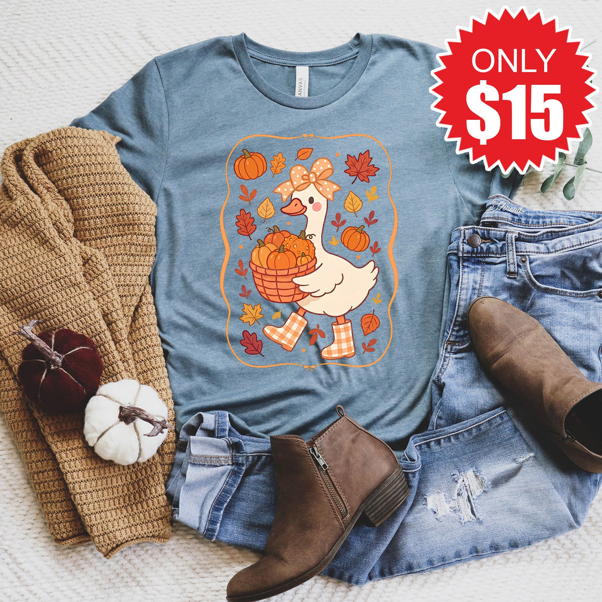Fall Goose Tee - Heather Slate - 15 product image 1