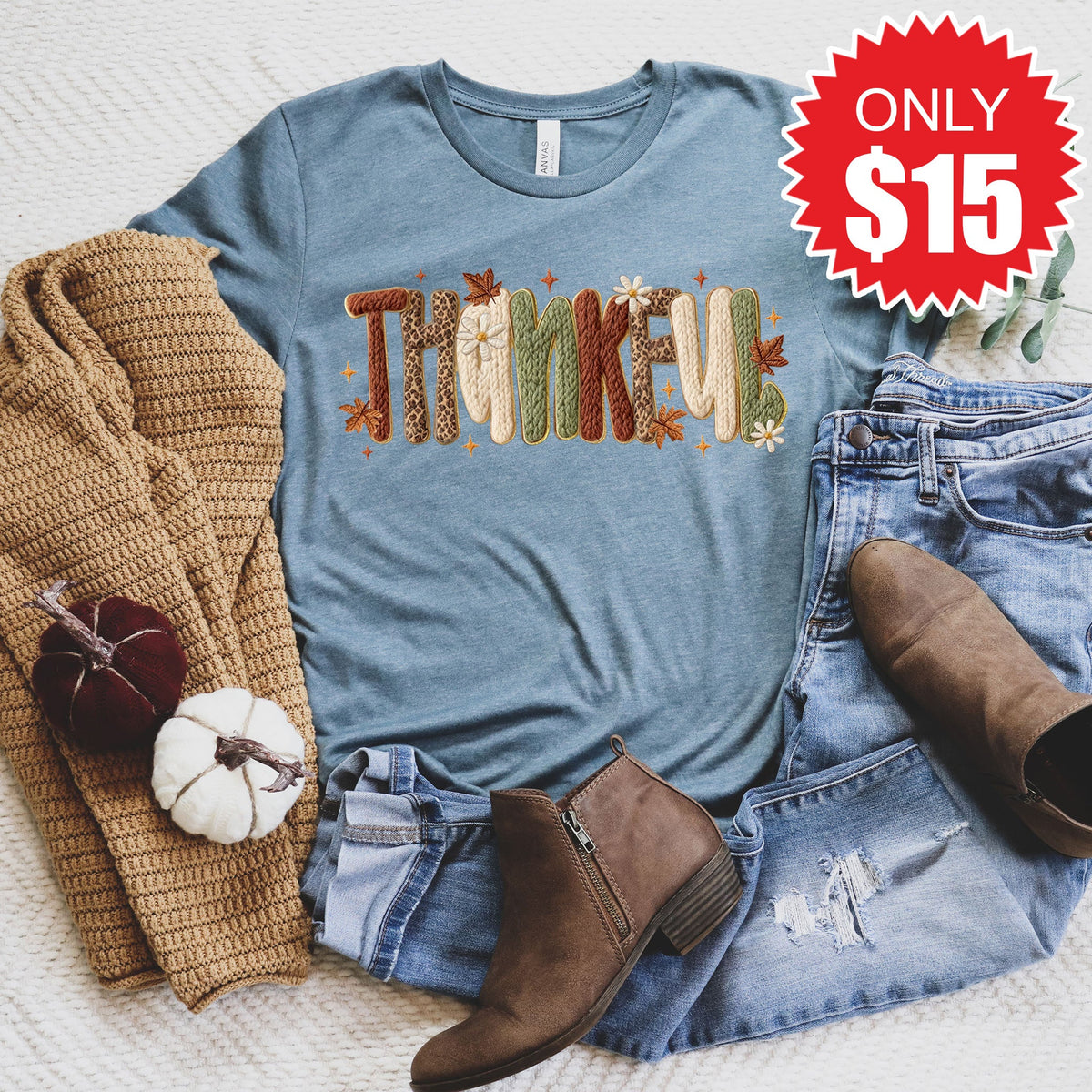 Thankful Tee - Heather Slate - 15 product image 1