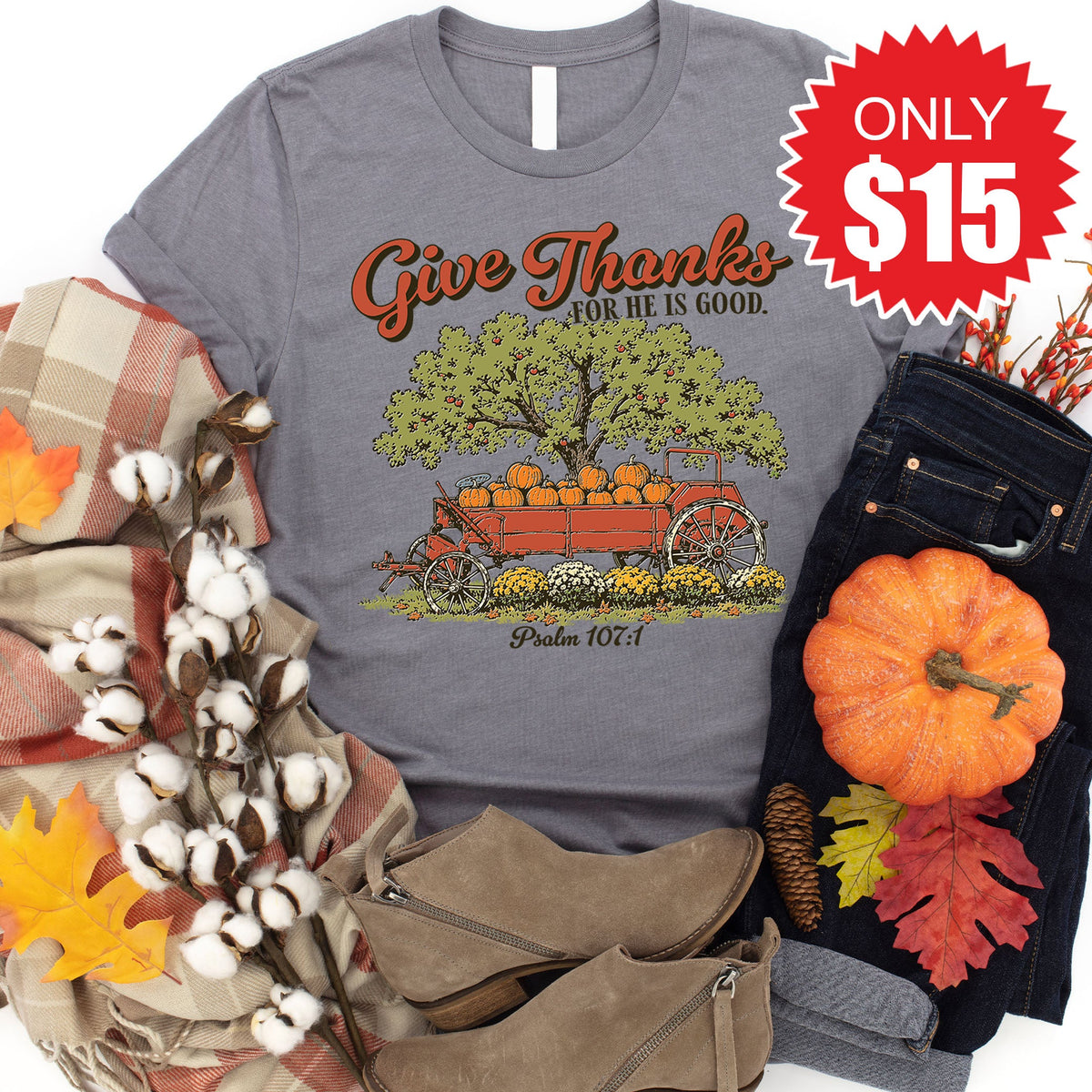 Give Thanks Tee - Heather Storm - 15 product image 1