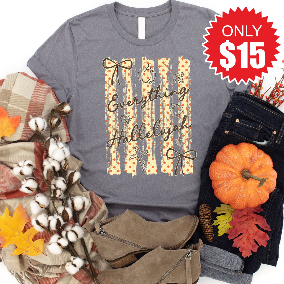 Everything Hallelujah Tee - Heather Storm - 15 product image 1