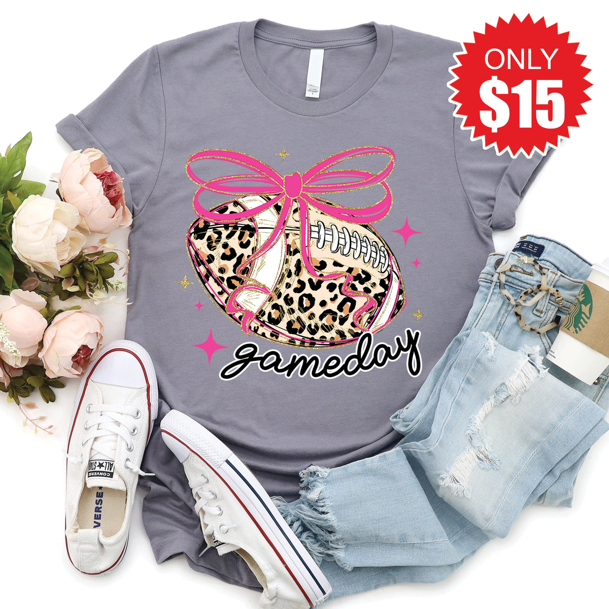 Game Day Leopard Tee - Heather Storm - 15 product image 1