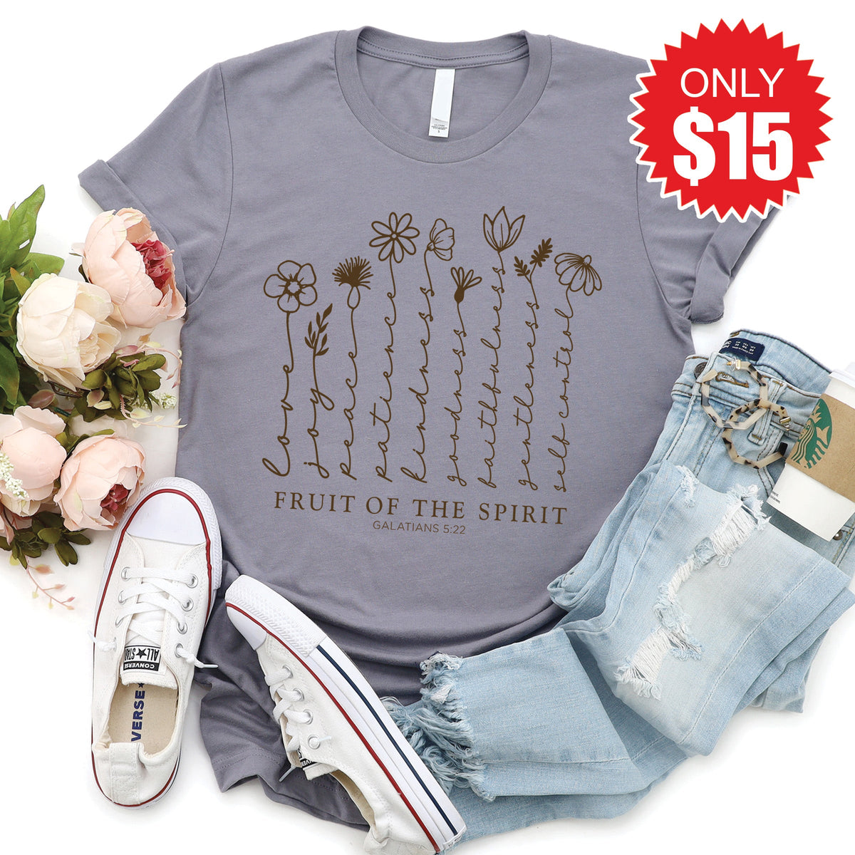 Fruit Of The Spirit Tee - Heather Storm - 15 product image 1