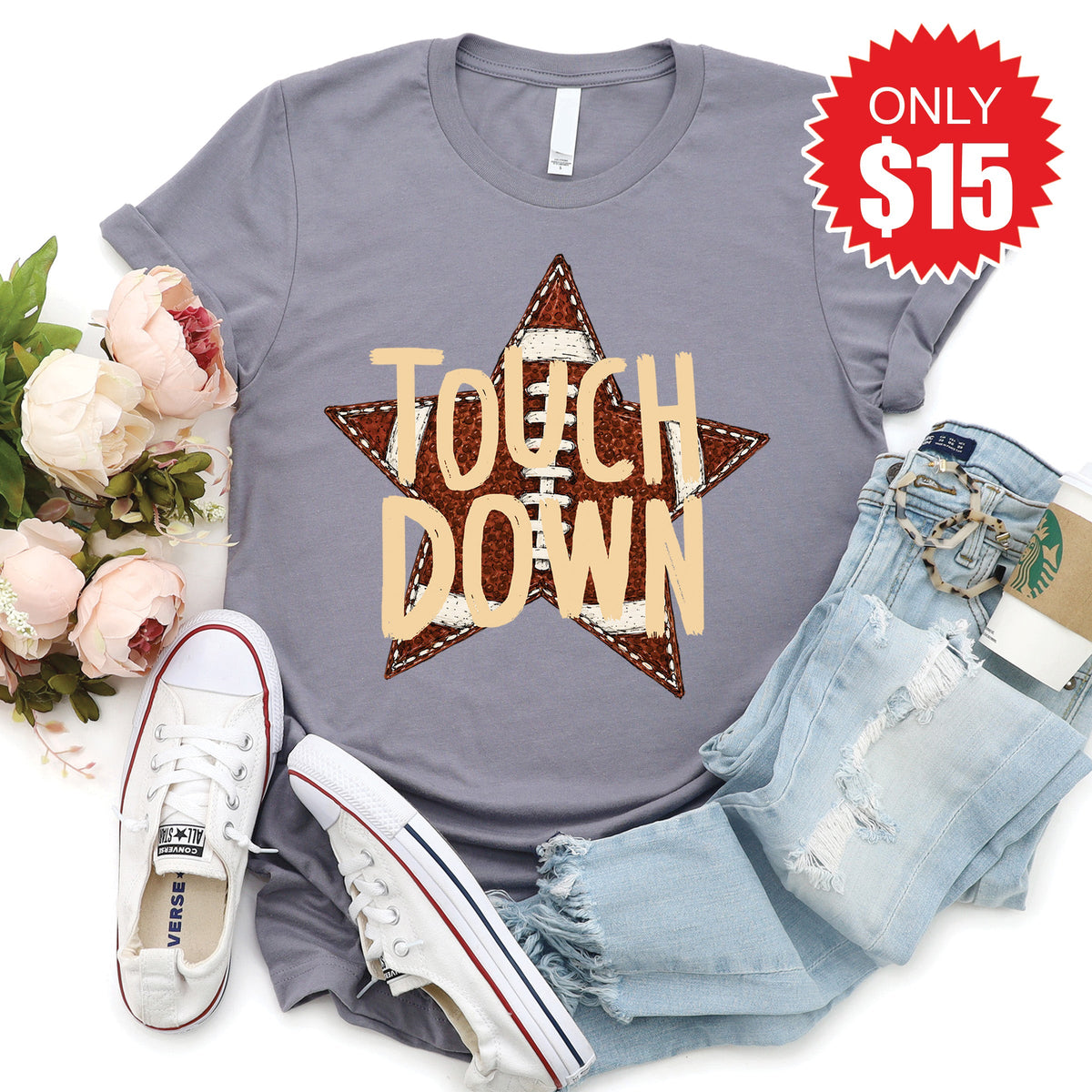 Touch Down Star Tee - Heather Storm - 15 product image 1