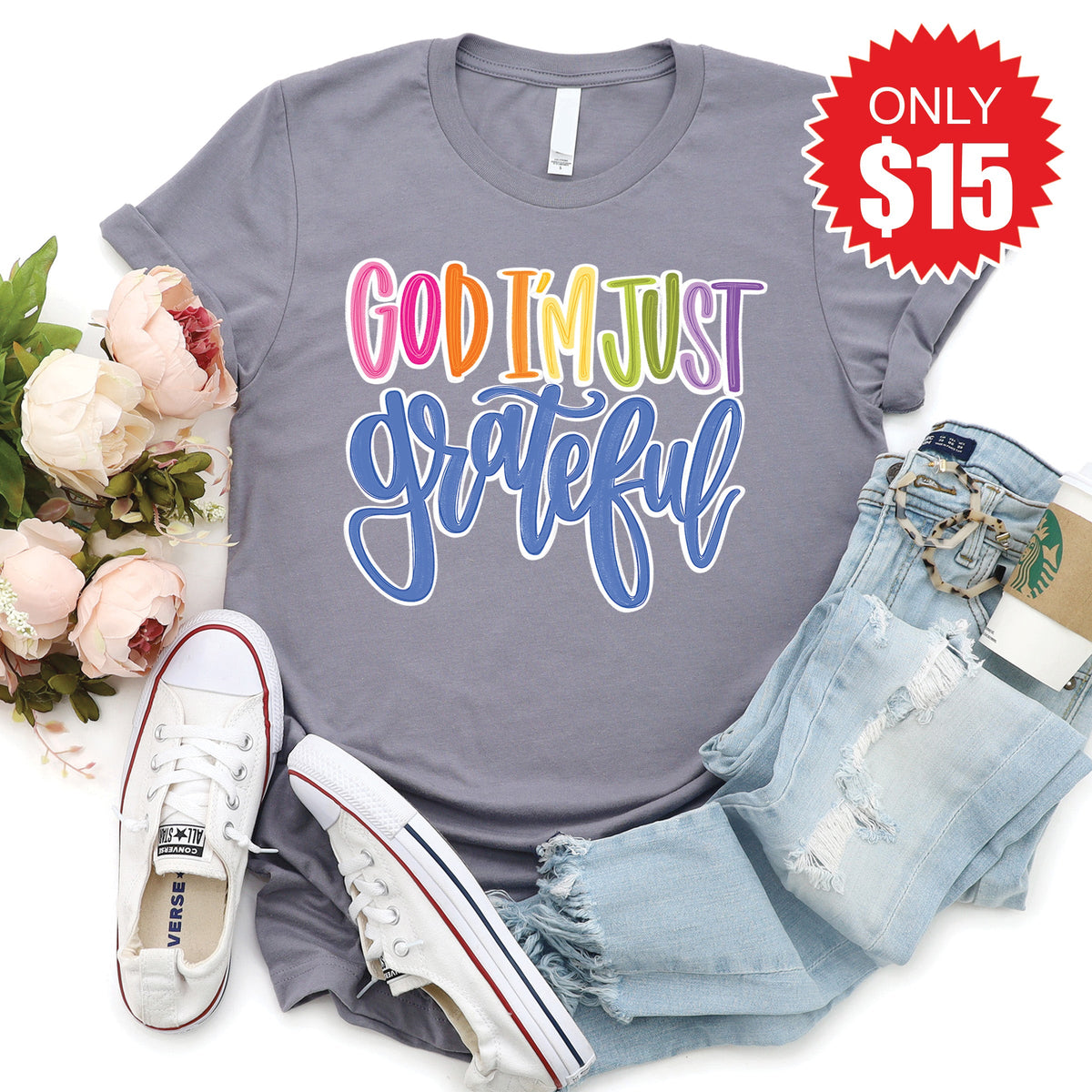 Just Grateful Tee - Heather Storm - 15 product image 1