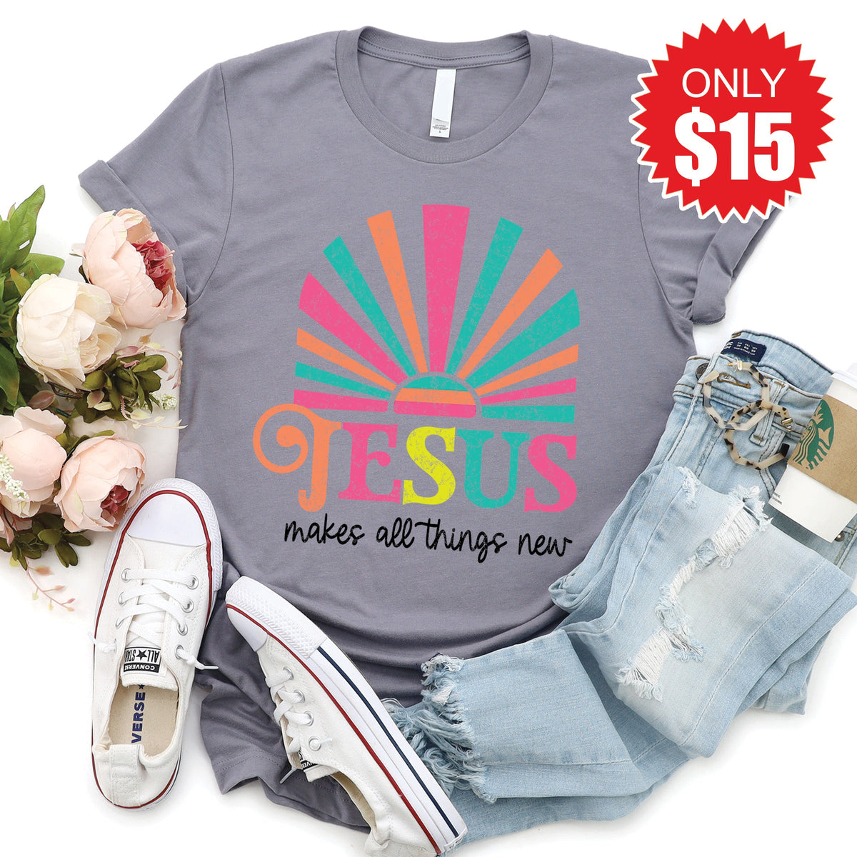 Jesus Makes All Things New Tee - Heather Storm - 15 product image 1