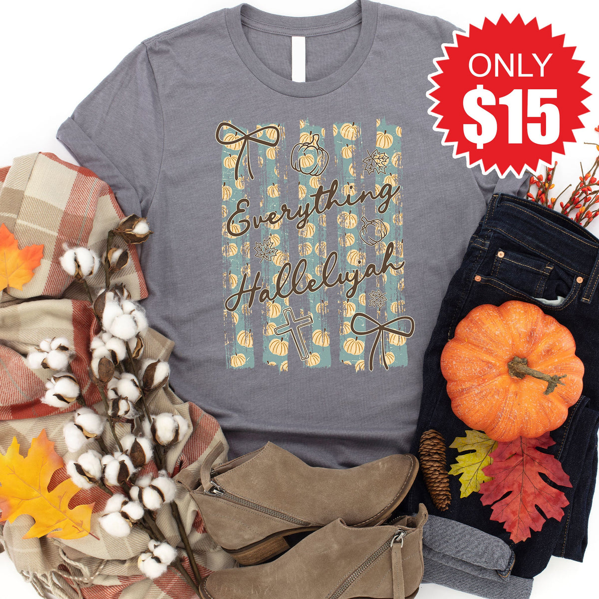 Everything Hallelujah Tee - Heather Storm - 15 product image 1