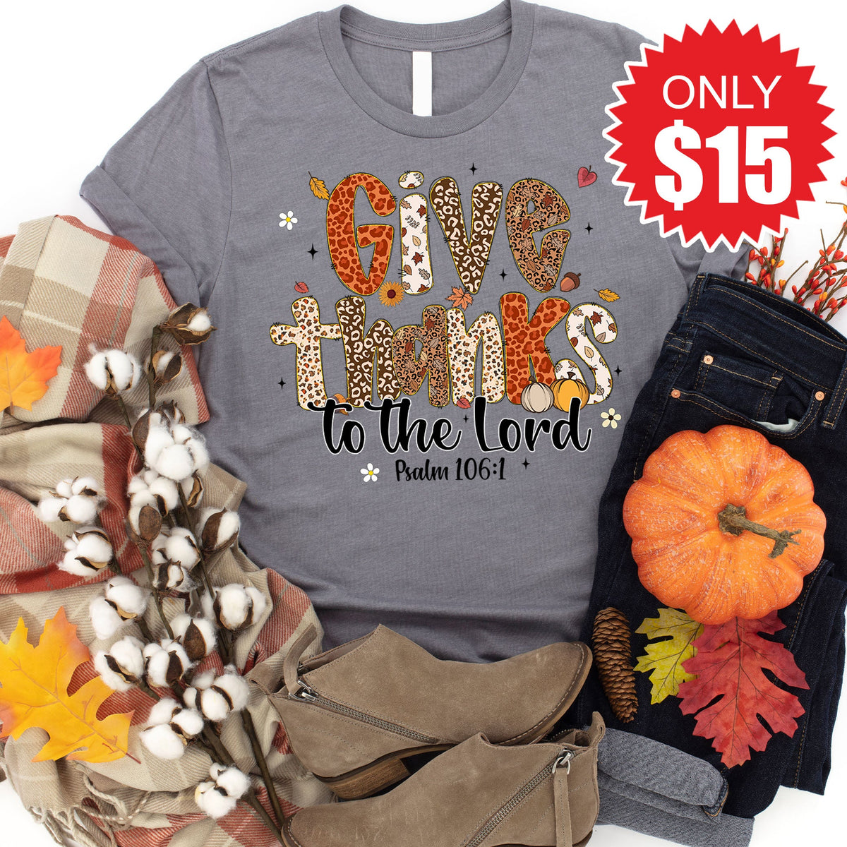 Give Thanks Tee - Heather Storm - 15 product image 1