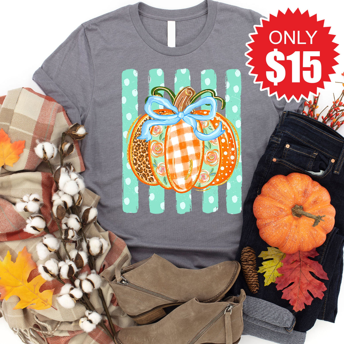 Pumpkin Tee - Heather Storm - 15 product image 1
