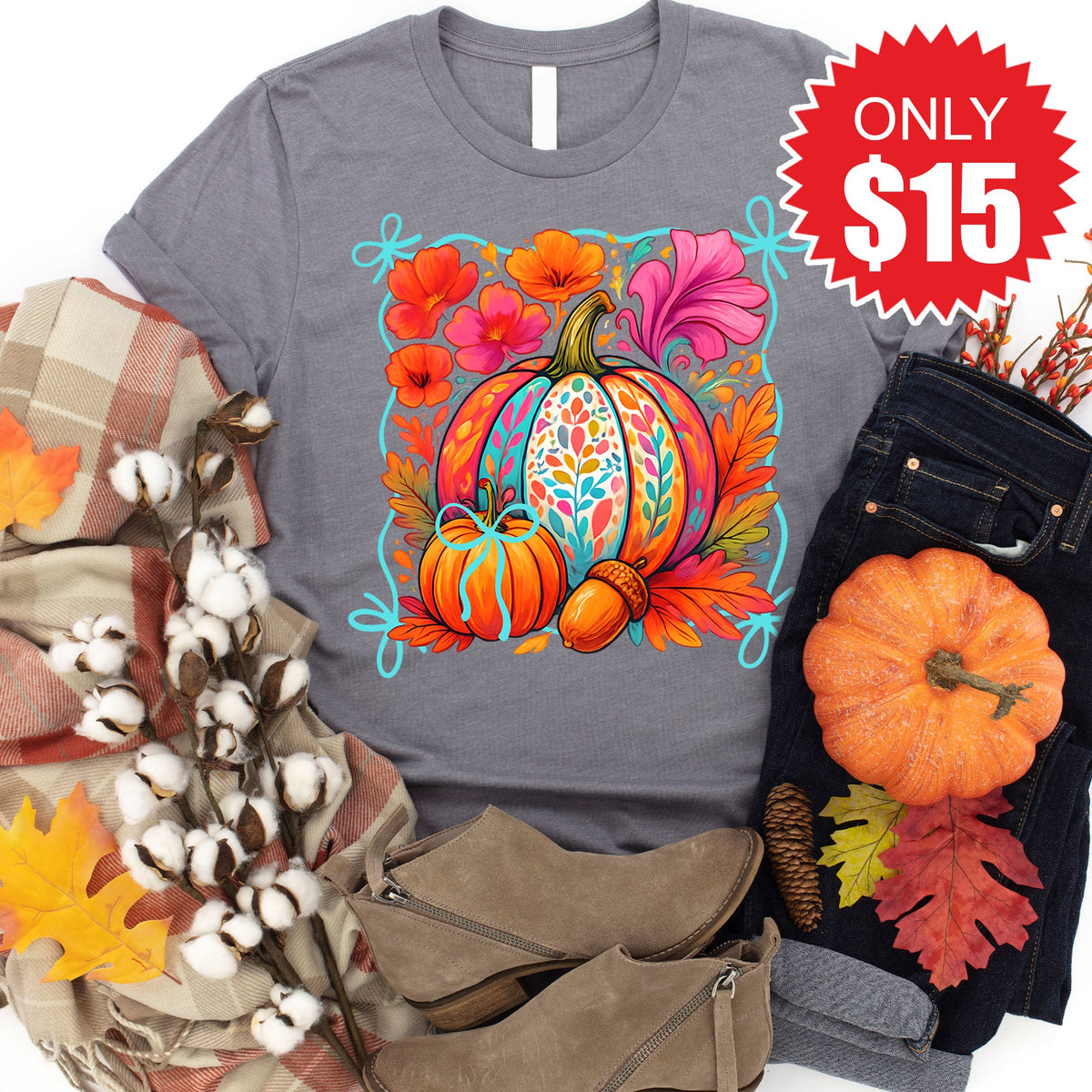 Pumpkins Tee - Heather Storm - 15 product image 1