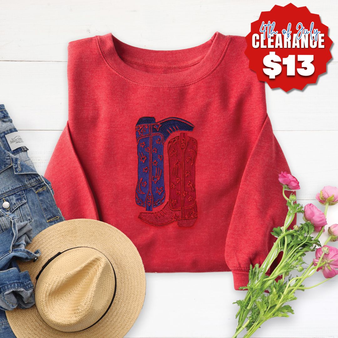 USA Boots Embroidered Crewneck Sweatshirt product image 1