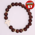 Cross Stone Bracelet - Tiger's Eye