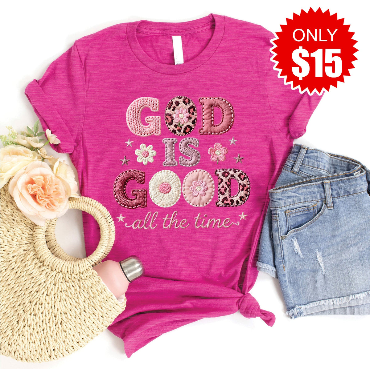 God Is Good Tee - Heather Berry - 15 product image 1