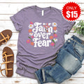 Faith Over Fear Tee - Heather Deep Purple - 15 product image 1