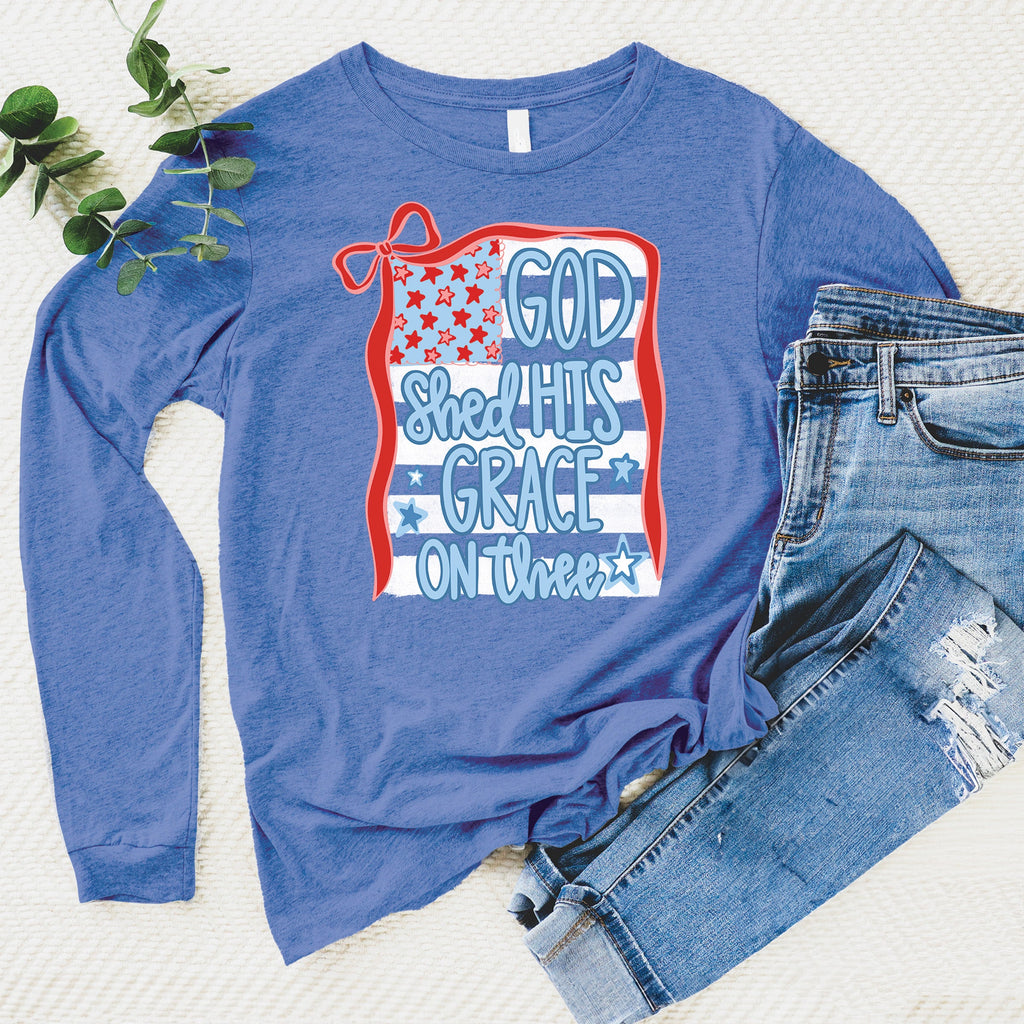 God Shed His Grace Bow Long Sleeve product image 2