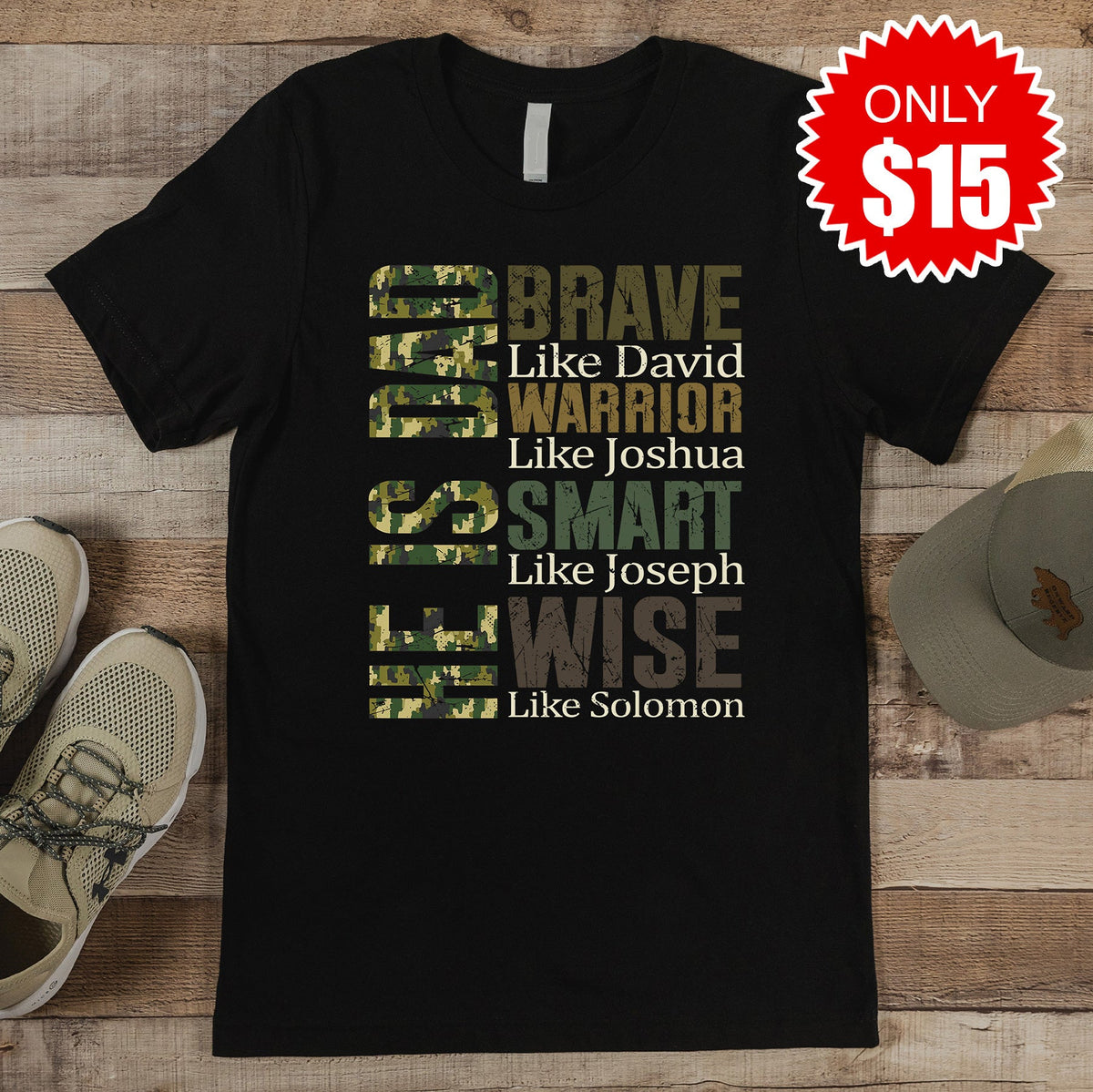 He Is Dad Tee - Black - 15 product image 1