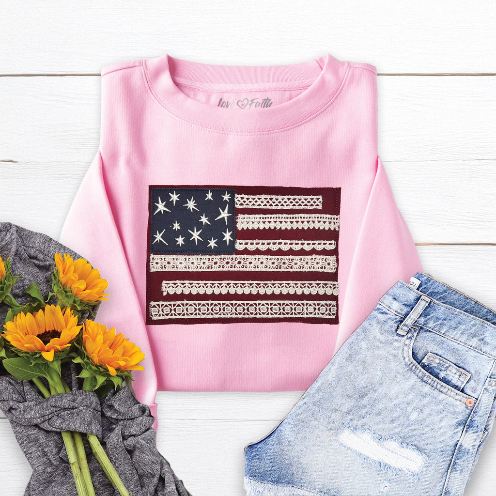 Embellished Patchwork Flag Crewneck Sweatshirt product image 2