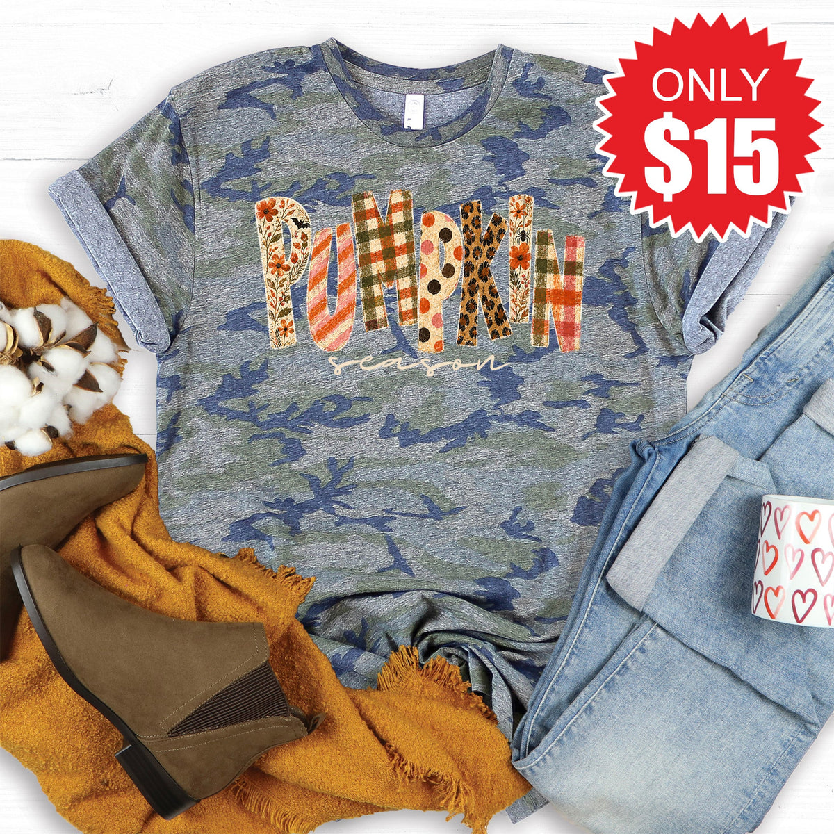 Pumpkin Season Tee - Vintage Camo - 15 product image 1
