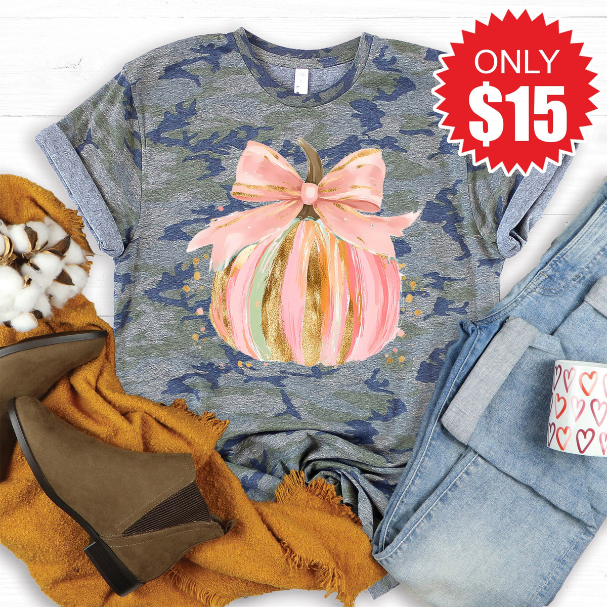 Pink Pumpkin Tee - Vintage Camo - 15 product image 1