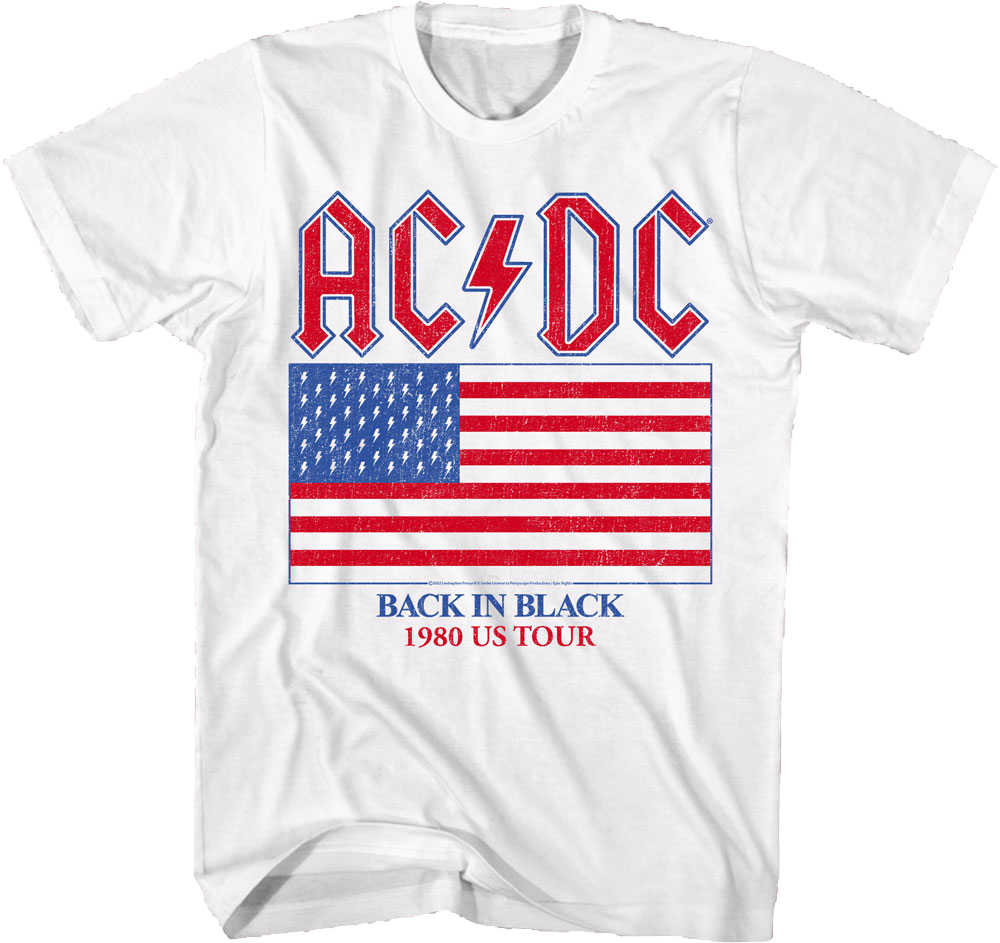 Back In Black 1980 US Tour ACDC T-Shirt product image 1