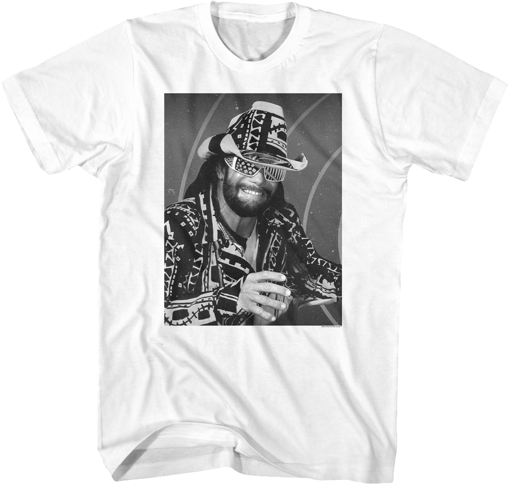 Black And White Photo Macho Man Randy Savage T-Shirt product image 1