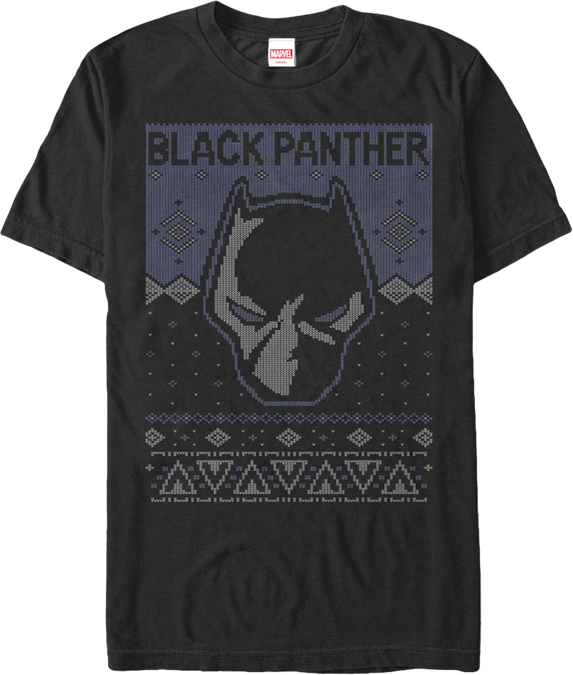Black Panther Mask Faux Ugly Christmas Sweater Marvel product image 1