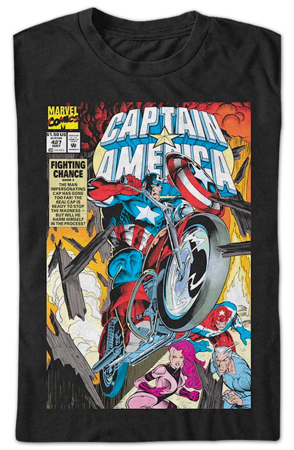 Captain America Fighting Chance Marvel Comics T-Shirt product image 2