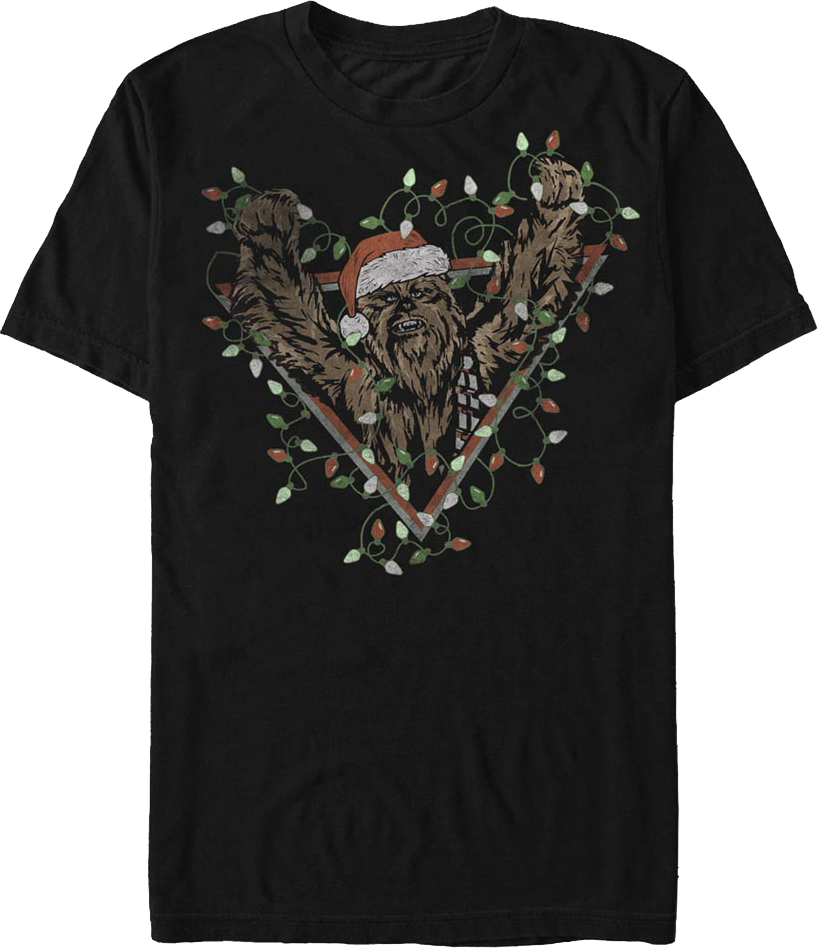Chewbacca Christmas Lights Star Wars T-Shirt product image 1