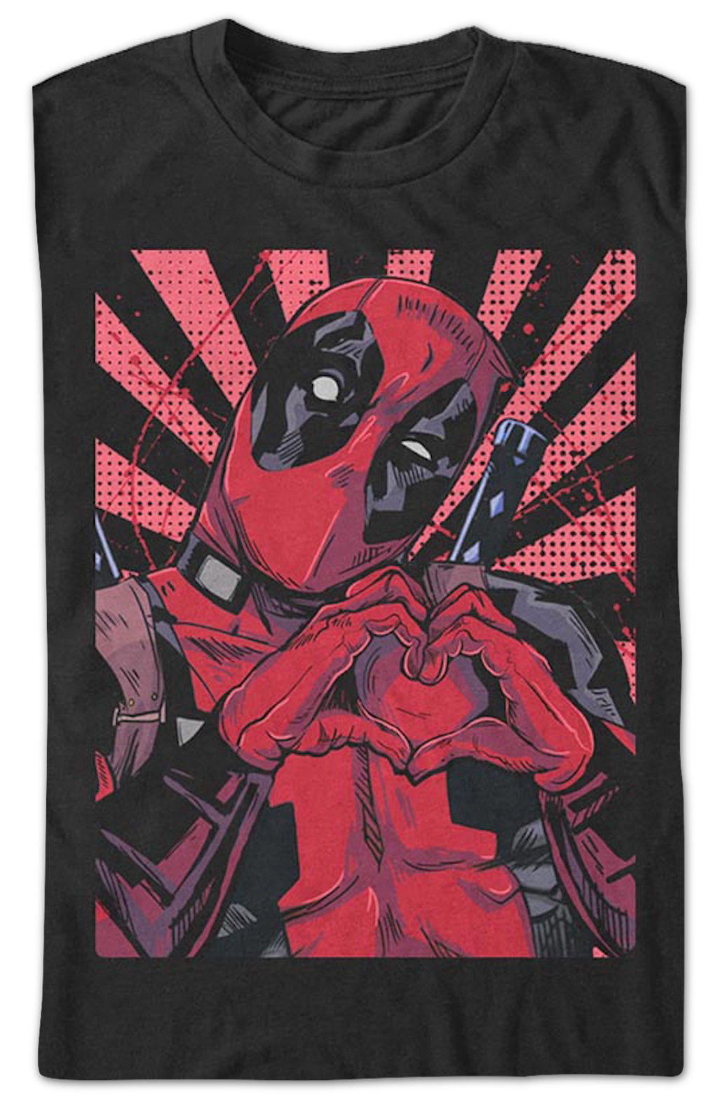 Deadpool Heart Hands Marvel Comics T-Shirt product image 2