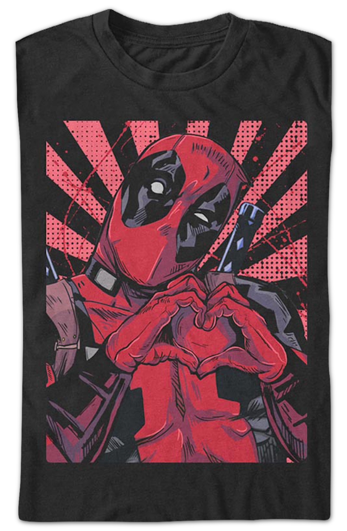 Deadpool Heart Hands Marvel Comics T-Shirt product image 2