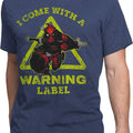 Deadpool I Come With A Warning Label Marvel Comics T-Shirt product image 1