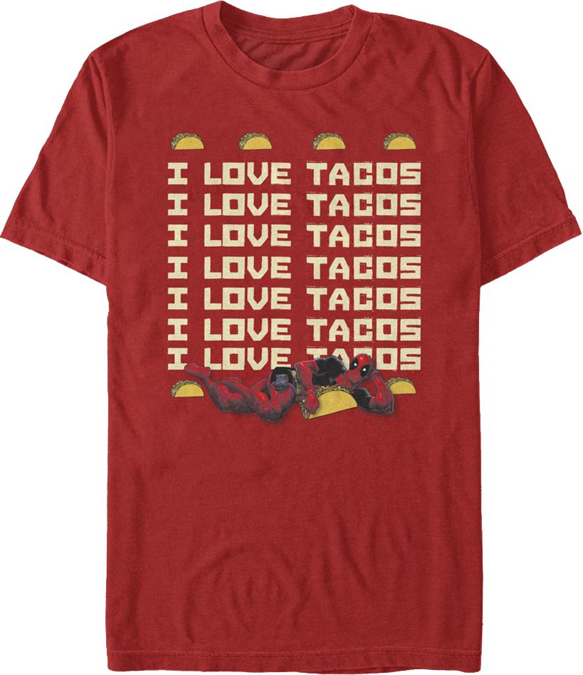 Deadpool I Love Tacos Marvel Comics T-Shirt product image 1