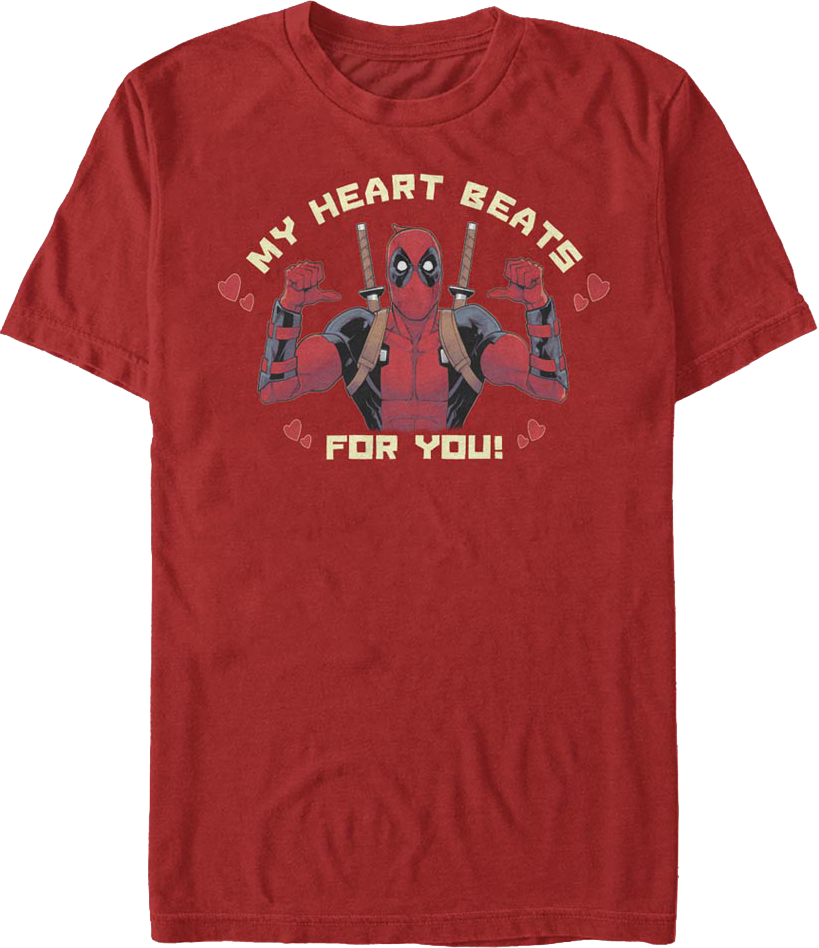 Deadpool My Heart Beats For You Marvel Comics T-Shirt product image 1